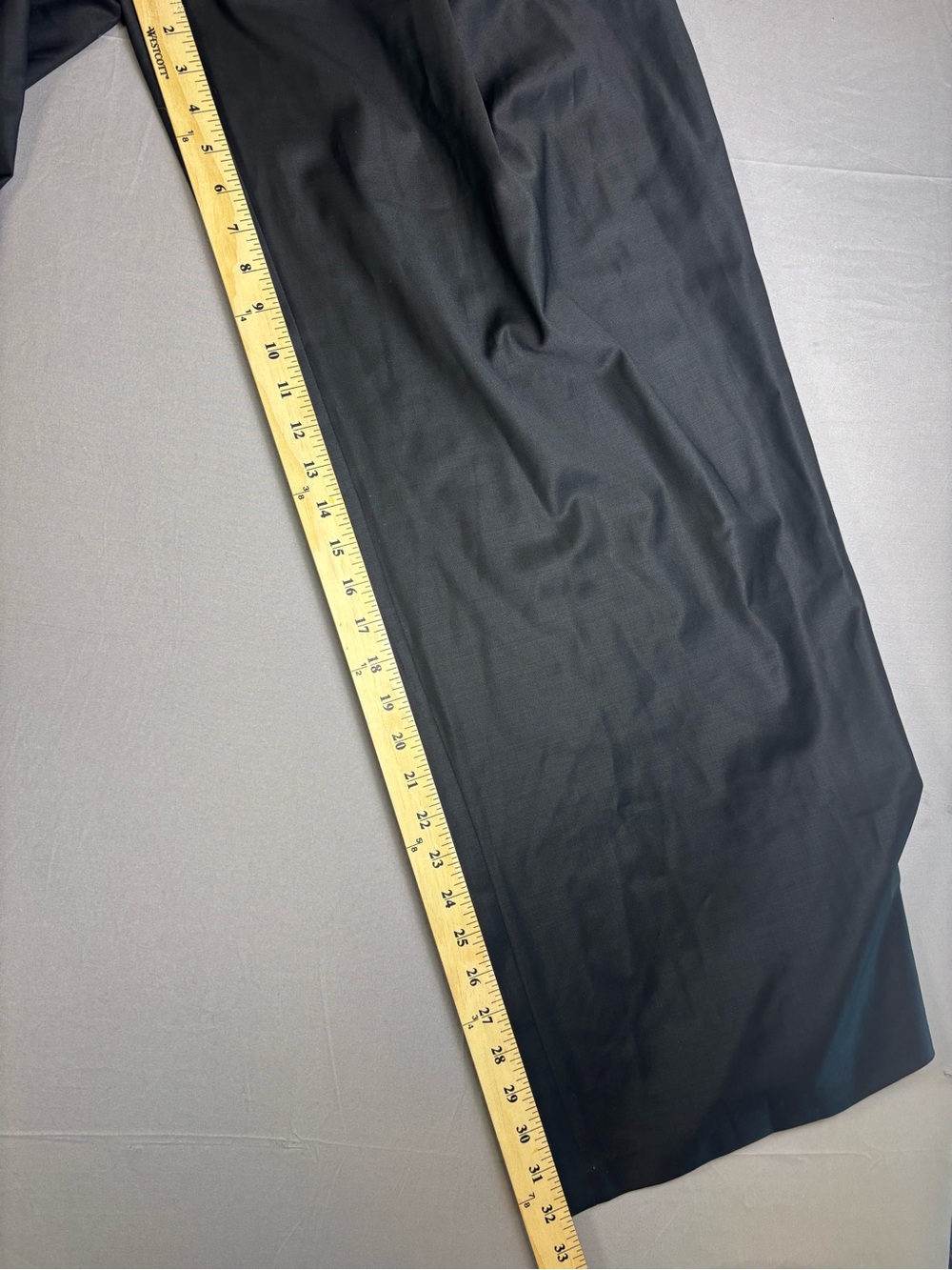 Etna Shirts Deep Black Wide Leg Virgin Wool Pants Pleated Size Large Like New - Picture 8 of 15